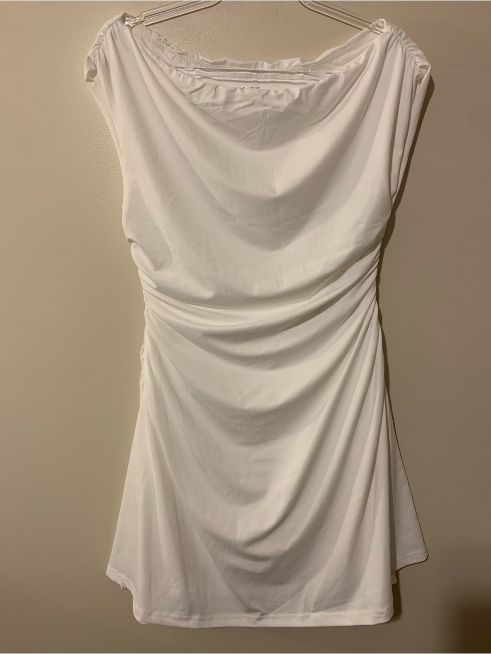 YNS Generic White Sleeveless Draped Dress